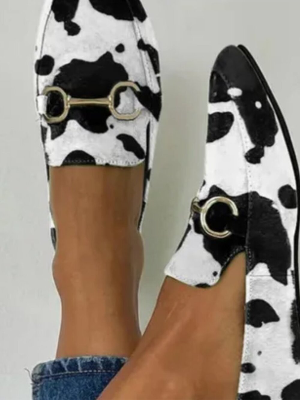 DEADSTOCK Faux Cowhide Horsebit Loafer